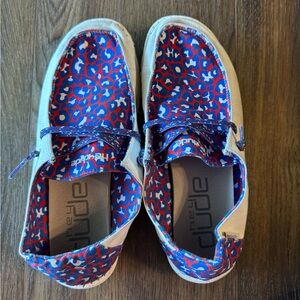 Women’s Hey dude red white & blue